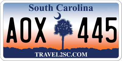 SC license plate AOX445