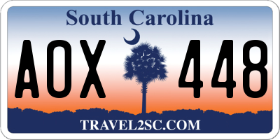 SC license plate AOX448