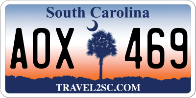 SC license plate AOX469