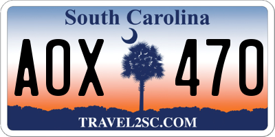 SC license plate AOX470
