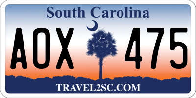 SC license plate AOX475