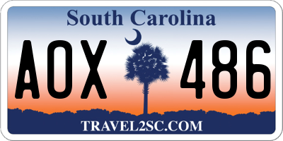SC license plate AOX486