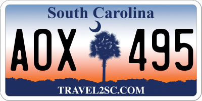 SC license plate AOX495