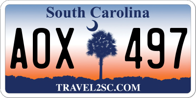 SC license plate AOX497