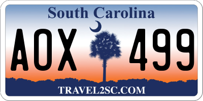 SC license plate AOX499
