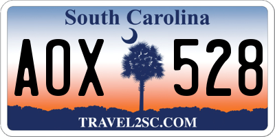 SC license plate AOX528