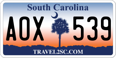 SC license plate AOX539