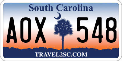 SC license plate AOX548