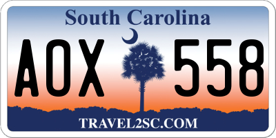 SC license plate AOX558