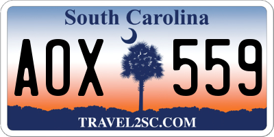 SC license plate AOX559