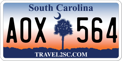 SC license plate AOX564