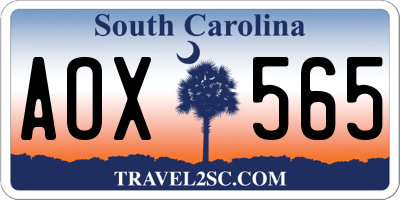SC license plate AOX565