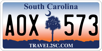 SC license plate AOX573