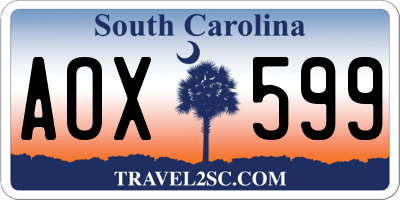 SC license plate AOX599