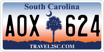 SC license plate AOX624