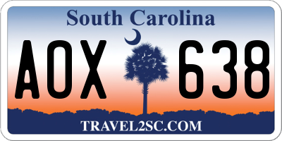 SC license plate AOX638
