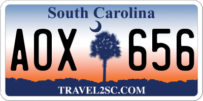 SC license plate AOX656