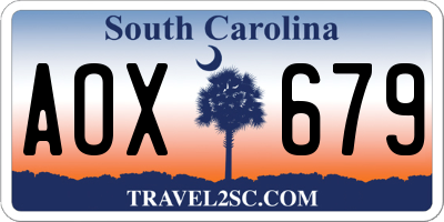 SC license plate AOX679