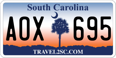 SC license plate AOX695
