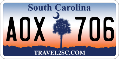 SC license plate AOX706