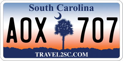 SC license plate AOX707