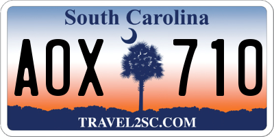 SC license plate AOX710