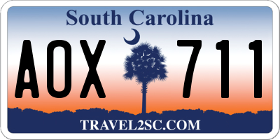 SC license plate AOX711