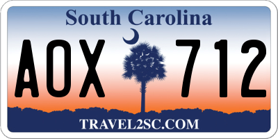 SC license plate AOX712