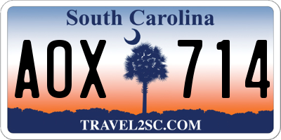SC license plate AOX714