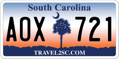 SC license plate AOX721