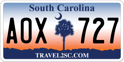 SC license plate AOX727