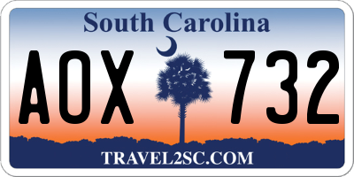 SC license plate AOX732