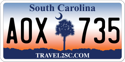 SC license plate AOX735