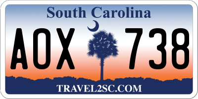 SC license plate AOX738