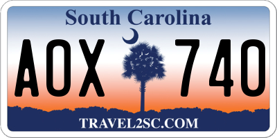 SC license plate AOX740