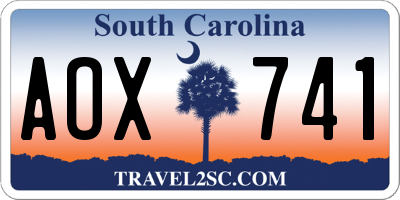 SC license plate AOX741