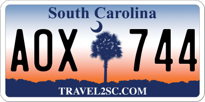 SC license plate AOX744