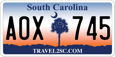 SC license plate AOX745