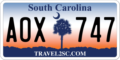 SC license plate AOX747