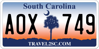 SC license plate AOX749
