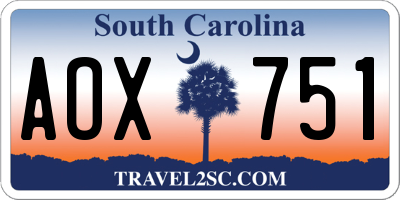 SC license plate AOX751