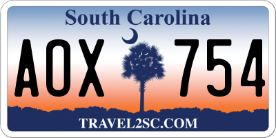SC license plate AOX754