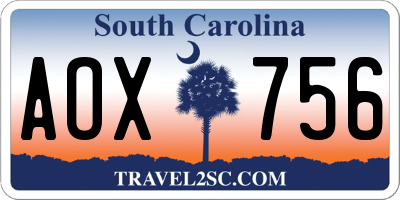 SC license plate AOX756