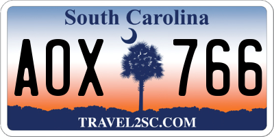SC license plate AOX766