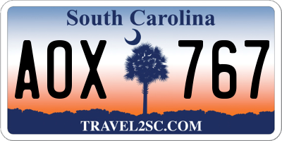 SC license plate AOX767