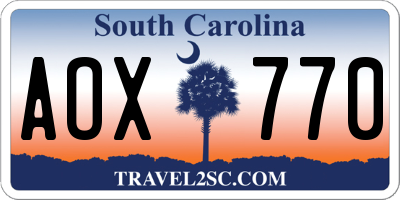 SC license plate AOX770