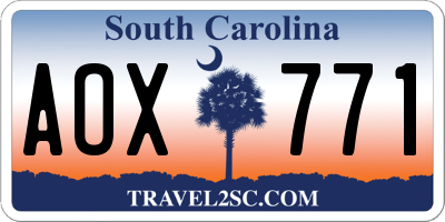 SC license plate AOX771