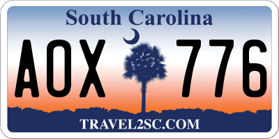 SC license plate AOX776