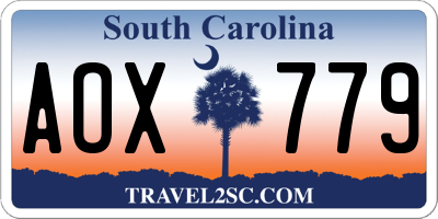 SC license plate AOX779
