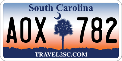 SC license plate AOX782